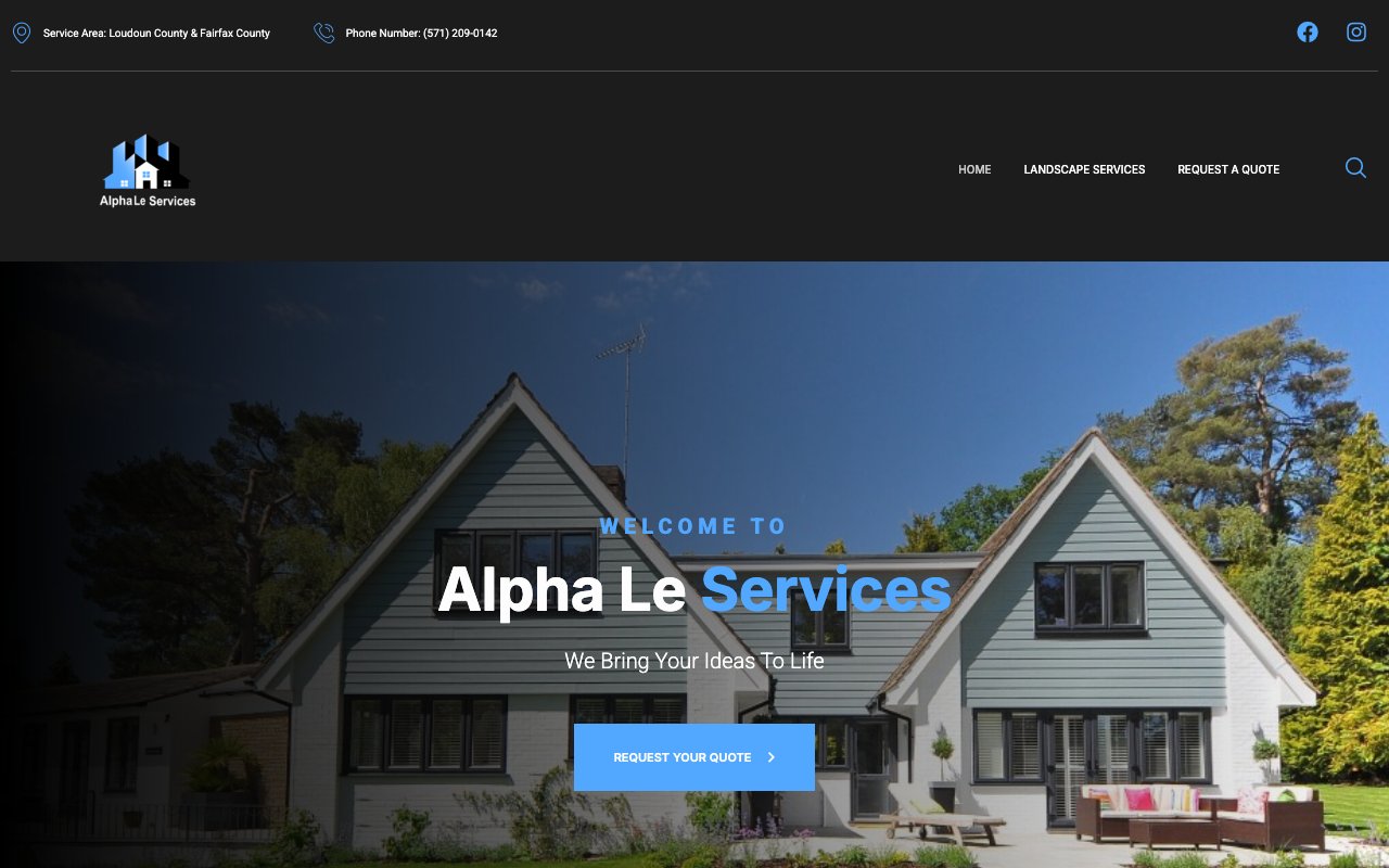 Screenshot of the Alpha Le Services website