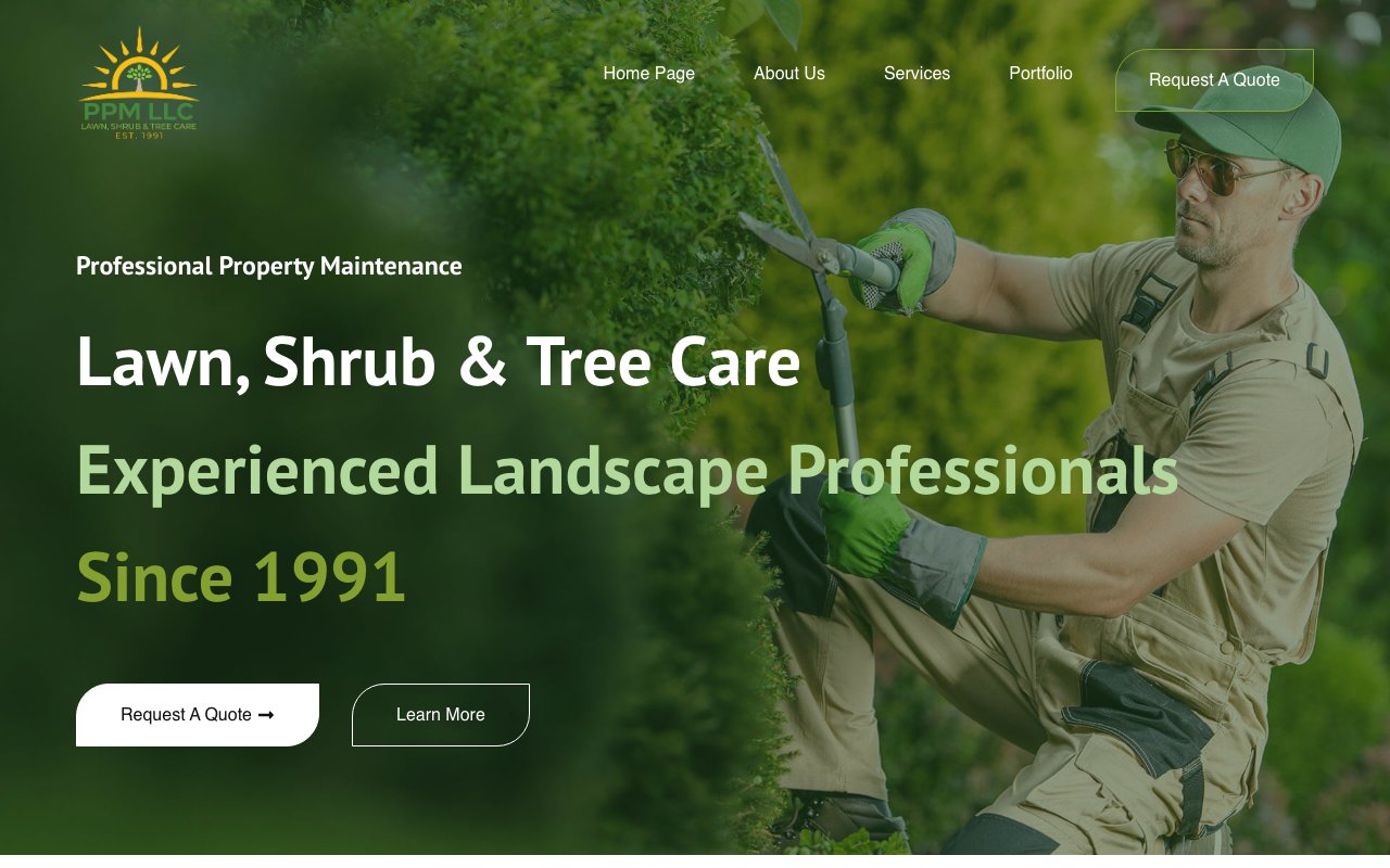 Screenshot of the PPM Landscapes website
